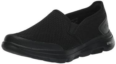 Skechers Herren Go Walk 5 Apprize Slip On Sneaker, Black Textile Synthetic Black Trim, 41 EU im Sale